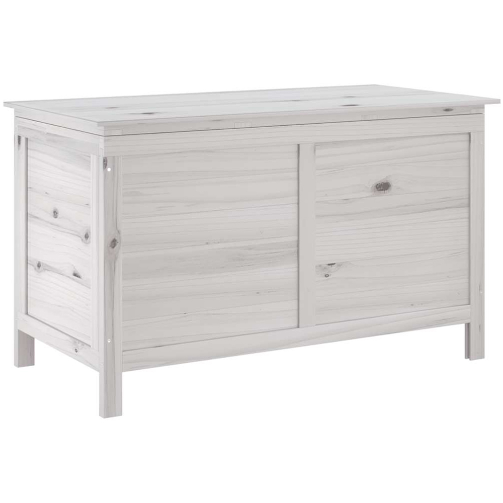 vidaXL 58.5 x 99 x 49.5cm White Fir Wood Garden Storage Box Image 1