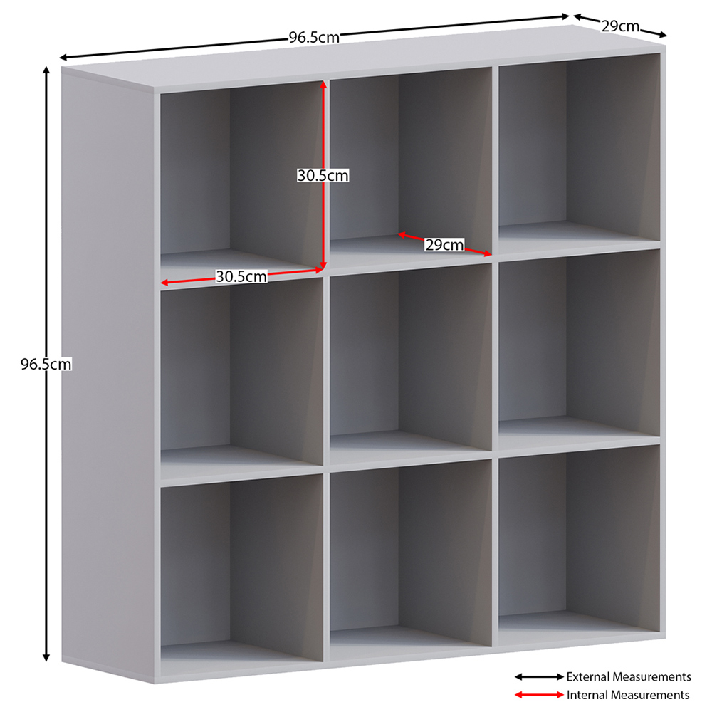 Vida Durham 3 x 3 Grey Cube Storage Unit Image 7