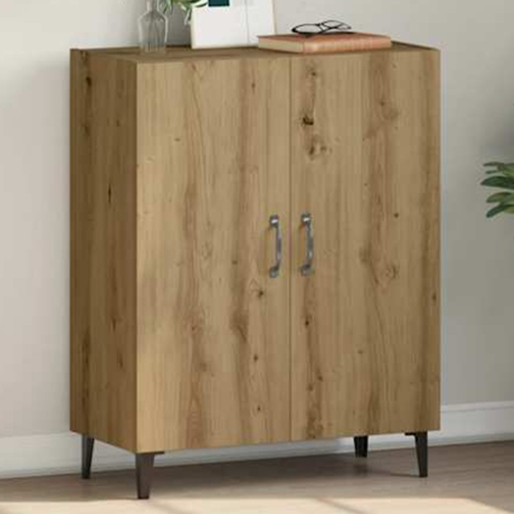 vidaXL 2 Door Artisan Oak Sideboard with 3 Shelf Wall Cabinet Image 1