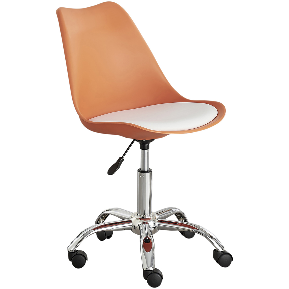 Furniturebox Otto Orange Faux Leather Swivel Office Chair Image 2