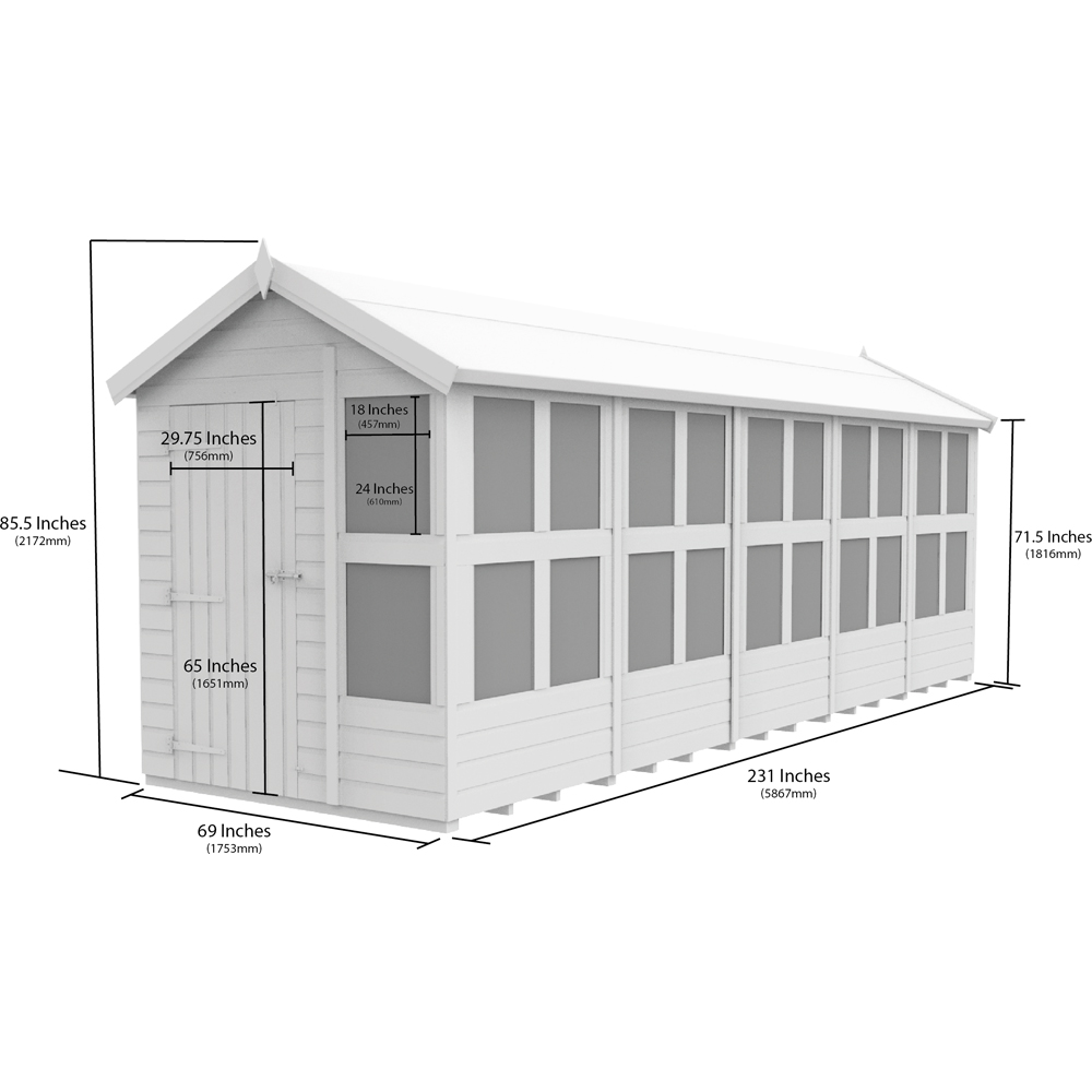 DIY Sheds 6 x 20ft Tongue and Groove Timber Apex Potting Shed Image 7