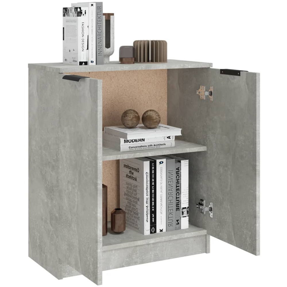 vidaXL 2 Door Concrete Grey Wooden Sideboard Image 6