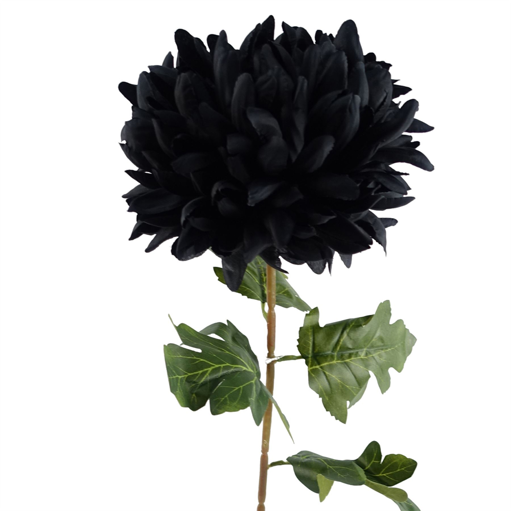 Leaf Black Extra Large Reflex Chrysanthemum Single Stem Artificial Flower 2.5ft 6 Pack Image 6