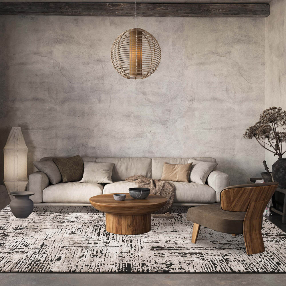 Desire Rugs Belgravia Metallic Sheen Modern Illusion Design Mocha Rug 120 x 170cm Image 2