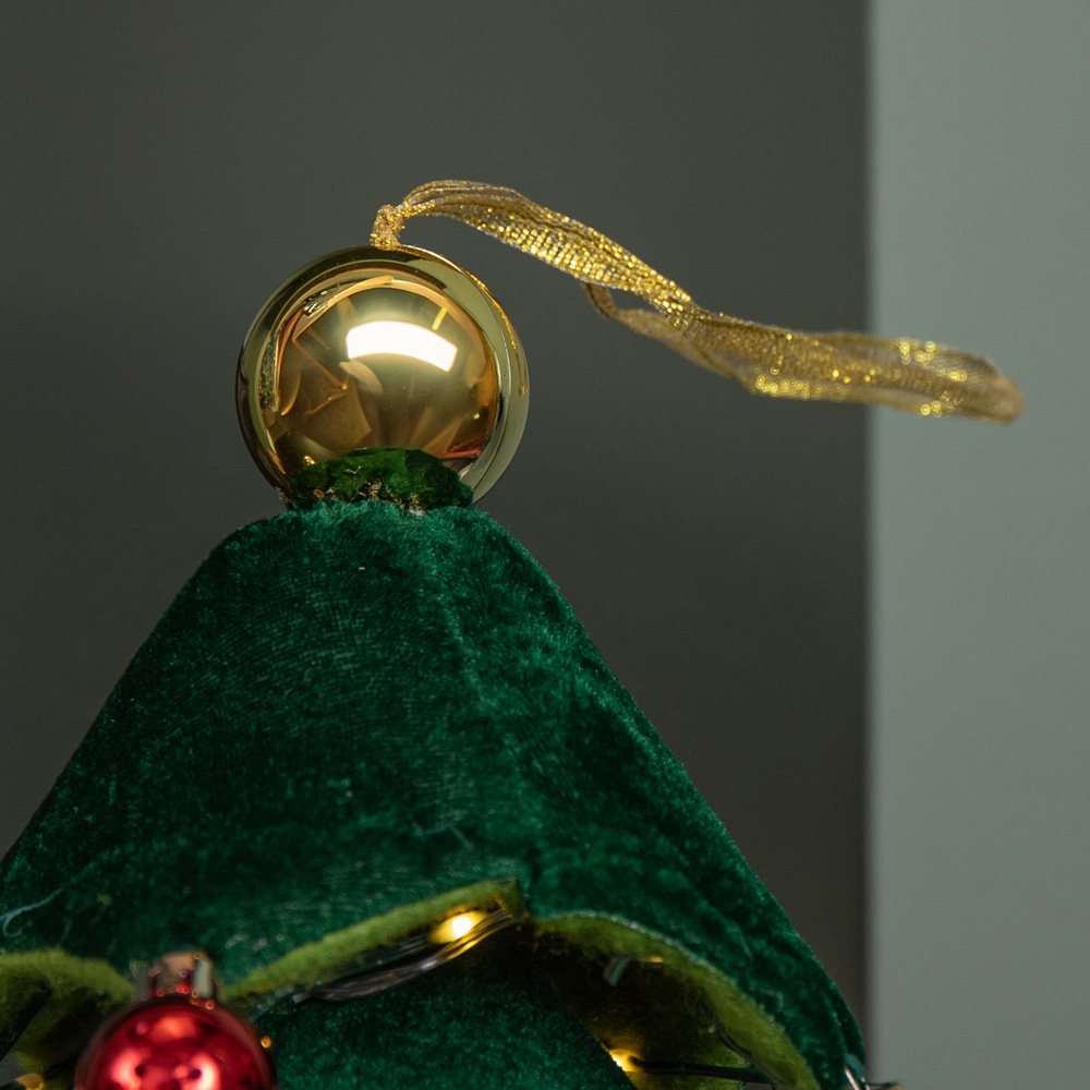 Samuel Alexander Warm White LED Battery Powered Light-Up Christmas Tree with Baubles 49cm Image 3