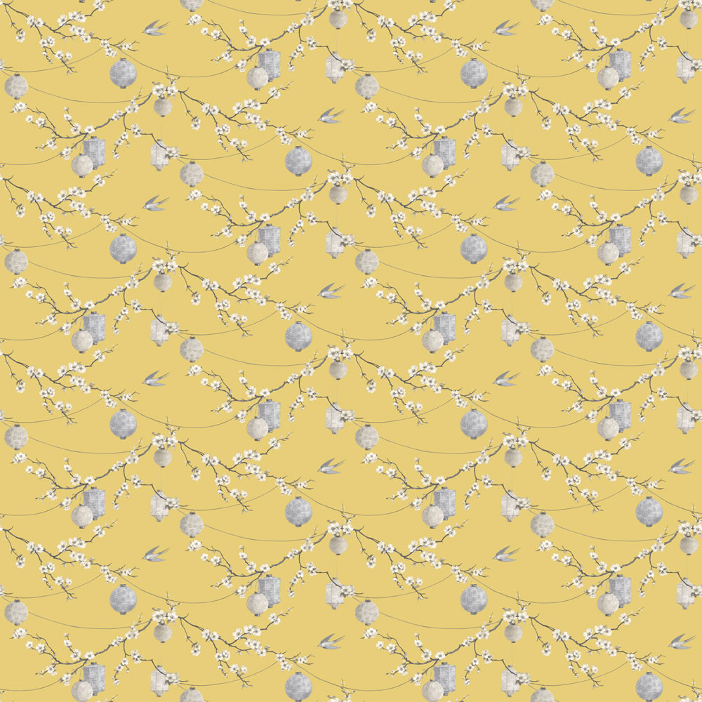 Arthouse Chinese Garden Yellow Wallpaper Wilko