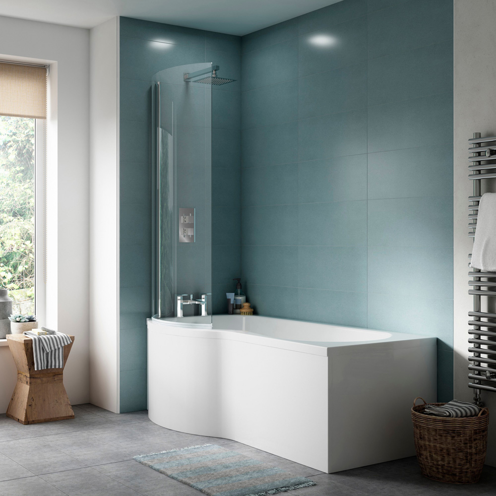 nuie 1700mm Right Hand P Shaped Bath Set Image 2