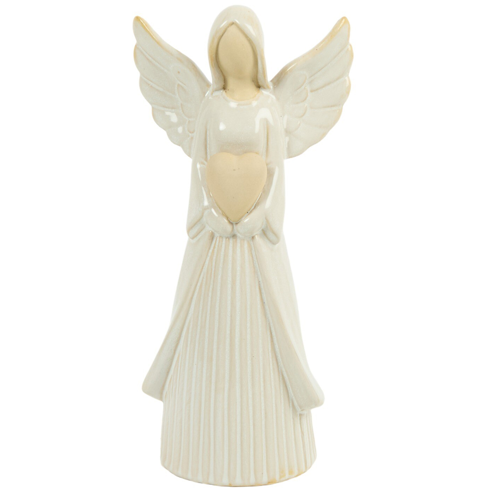 Angel Holding Heart Ornament White Image 1