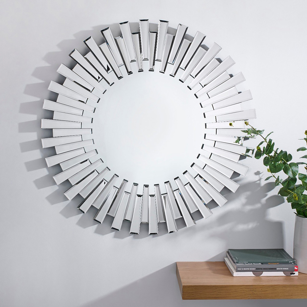 Furniturebox Astra Round Medium Silver 3D Mirror Image 2