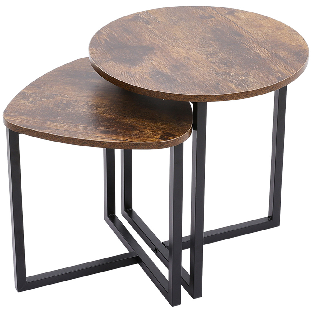 Living and Home Round and Triangular Nest of Tables Set of 2 Image 2