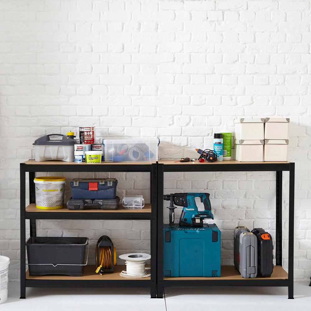 Neo Black 5 Tier Steel Garage Shelving Image 7