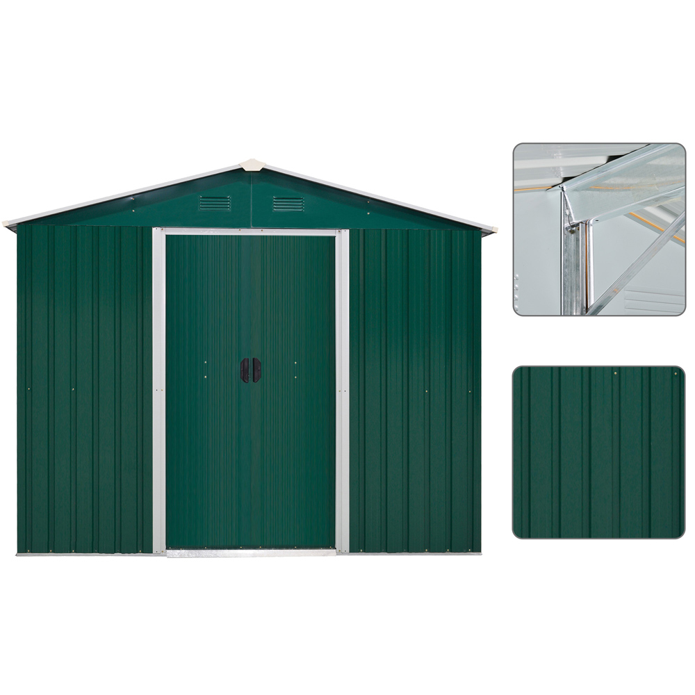 Outsunny 5.7 x 7.7ft Apex Sliding Door Tool Shed Image 6
