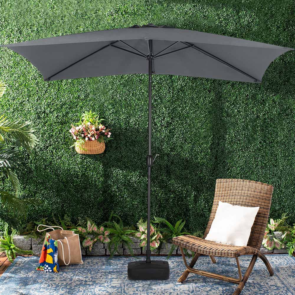 Living and Home Dark Grey Square Crank Tilt Parasol with Square Base 3m Image 6