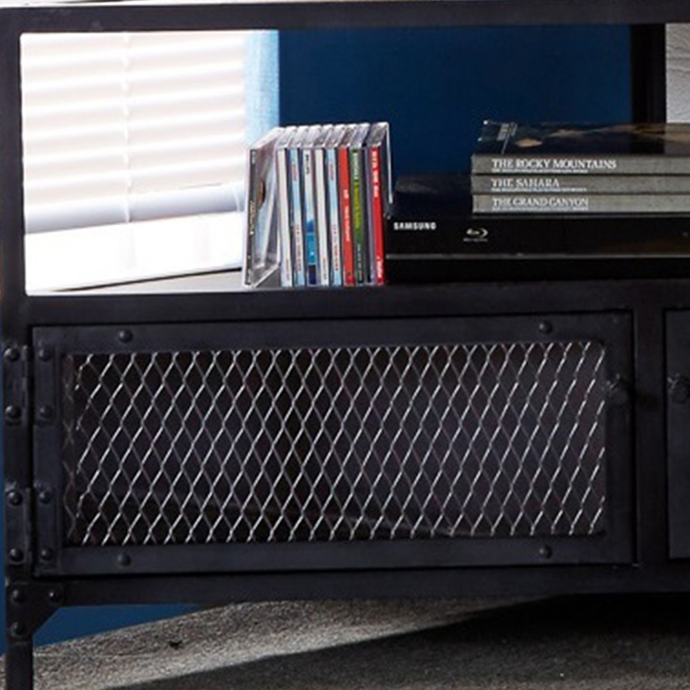 Brooklyn Akos 2 Door Single Shelf Wooden Corner TV Unit Image 2