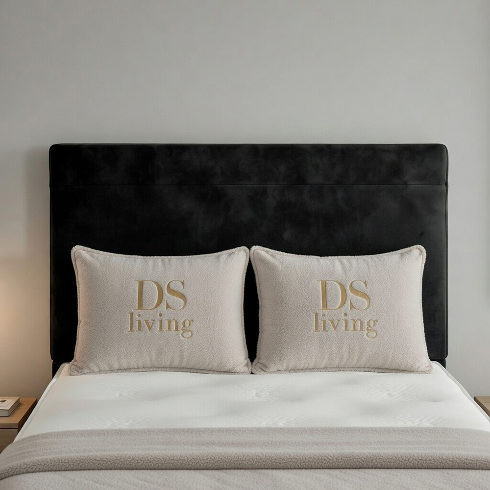 DS Living Muse King Size Black Plush Velvet Divan Bed Image 2