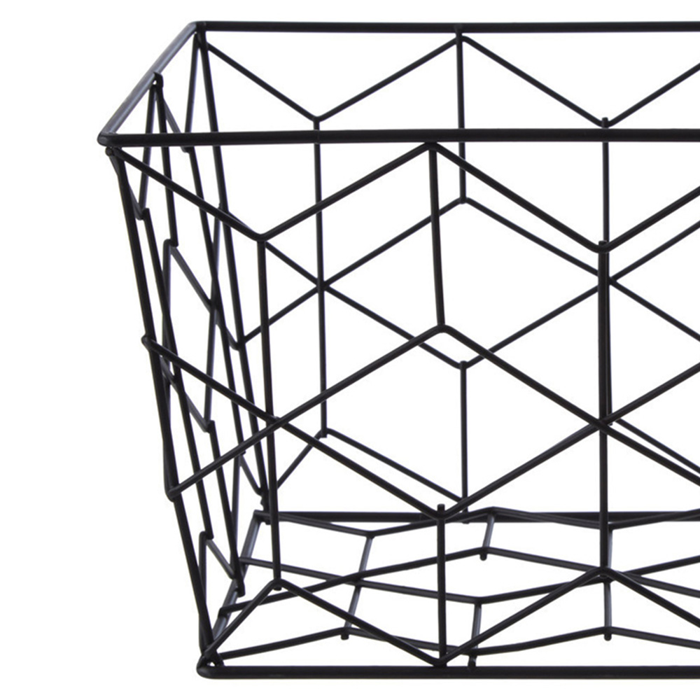 Premier Housewares Vertex Contour Matte Black Storage Basket Image 5