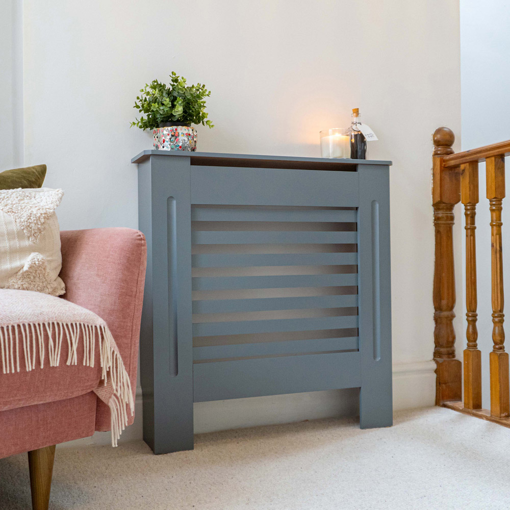 Jack Stonehouse Matt Grey Horizontal Line Radiator Cover Small Image 2