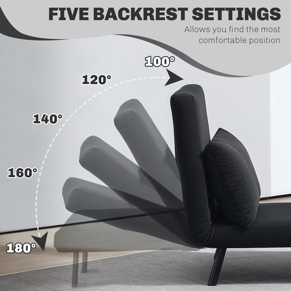 HOMCOM Click Clack Black Single Bed Chair Image 8