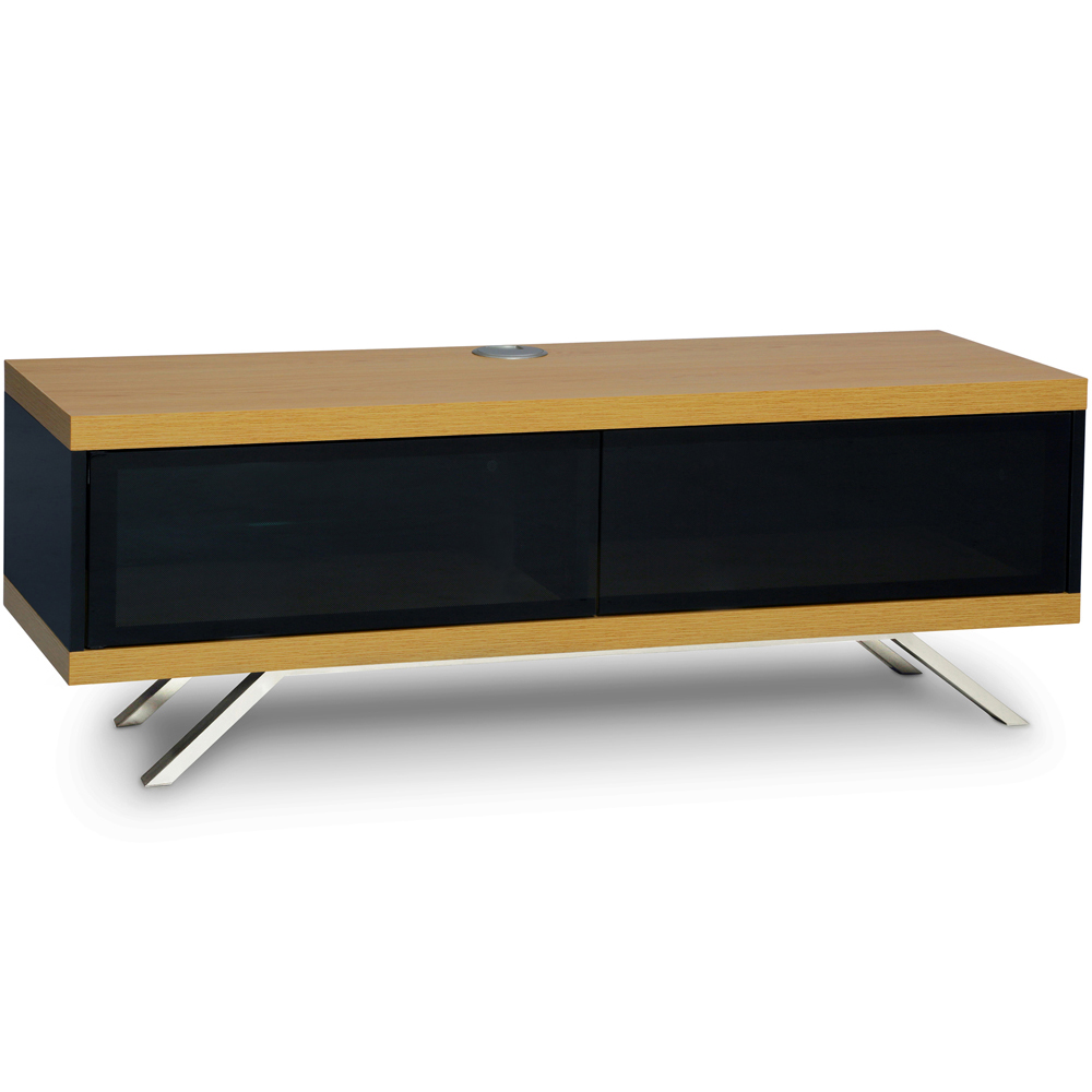 MDA Designs Tucana 1200 Hybrid 2 Drawer Oak TV Cabinet Image 2