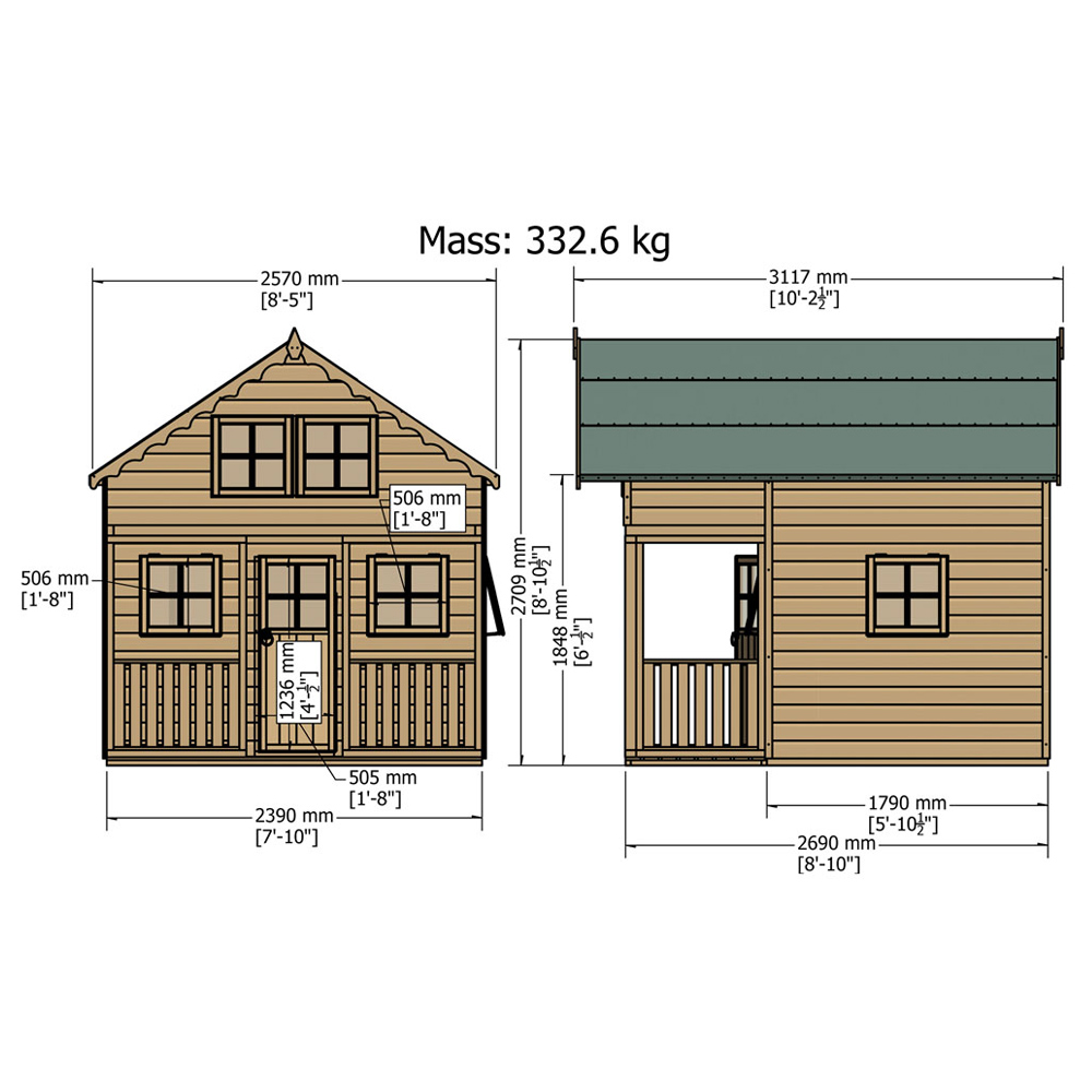 Shire Lodge Shiplap Playhouse 8 x 9ft Image 8