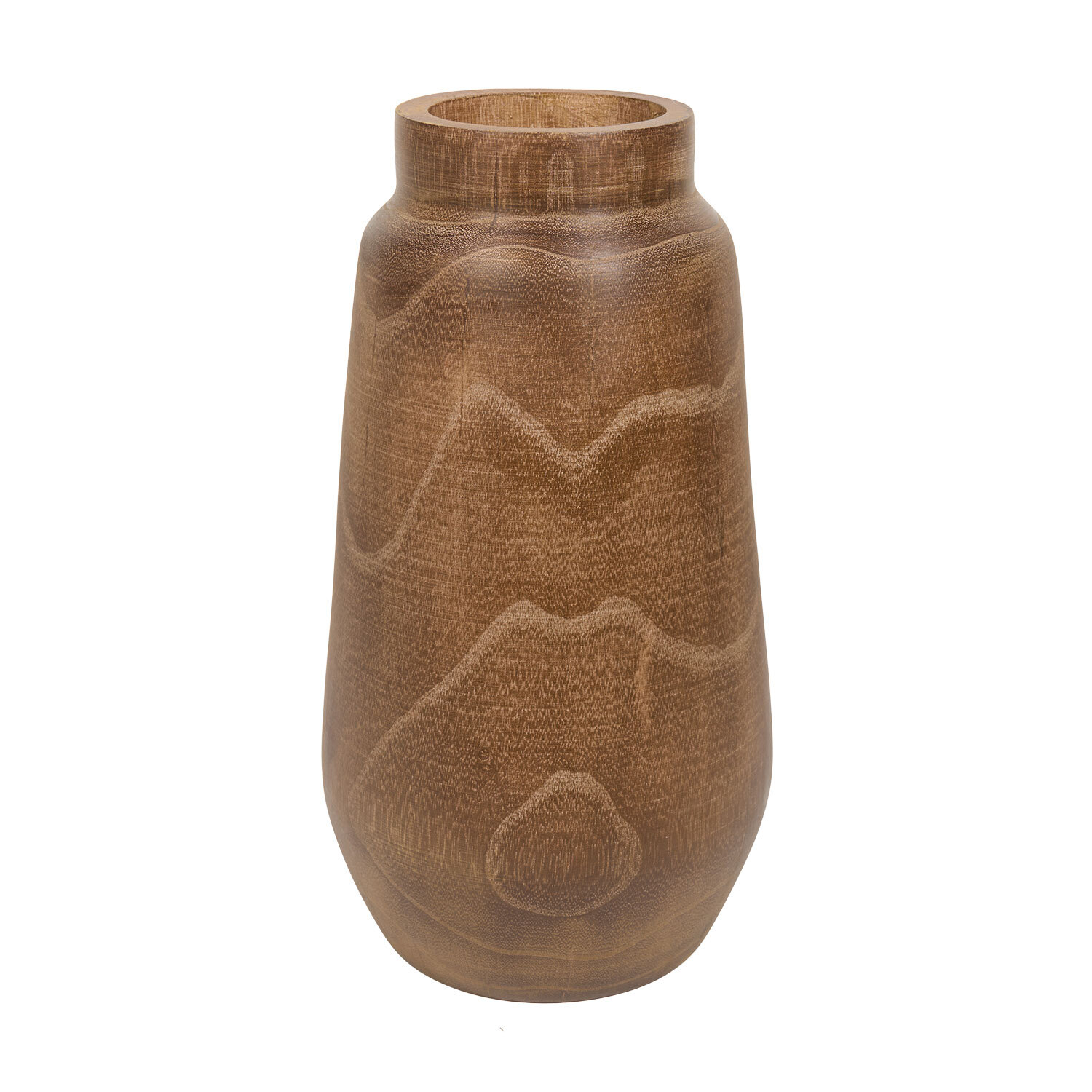 Wooden Vase Brown Image 3