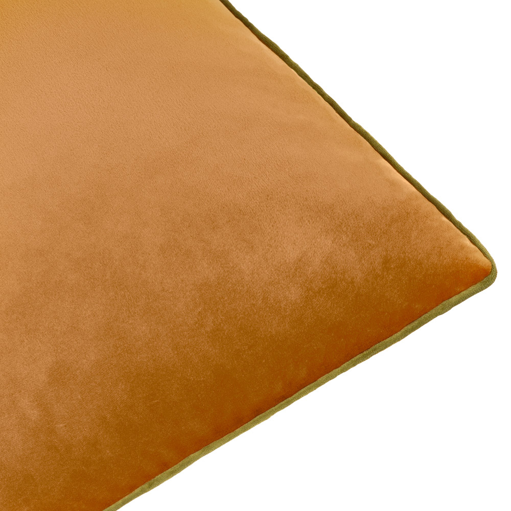 Furn Meridian Ginger and Olive Velvet Cushion 55 x 55cm Image 5