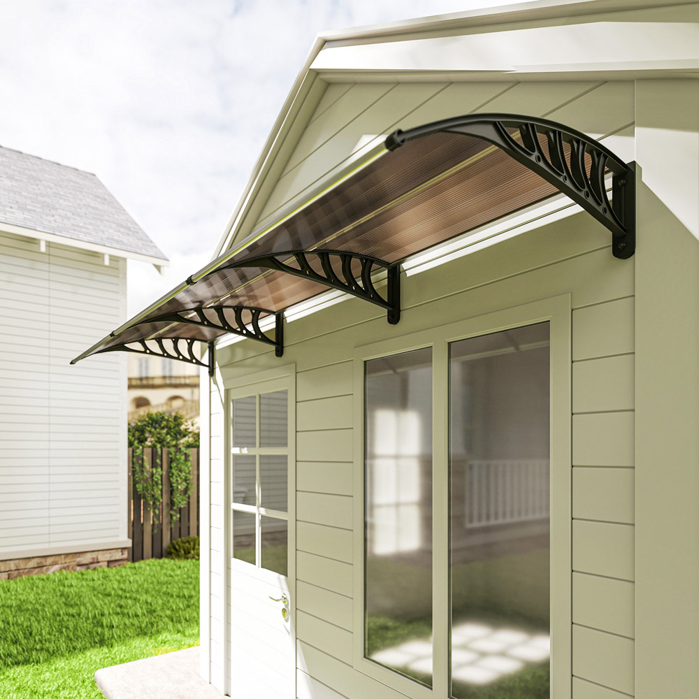 Outsunny Brown Window and Door Canopy Awning 3.03 x 0.96m Image 3