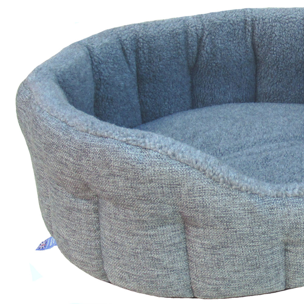 P&L Small Grey Basket Weave Dog Bed Image 2