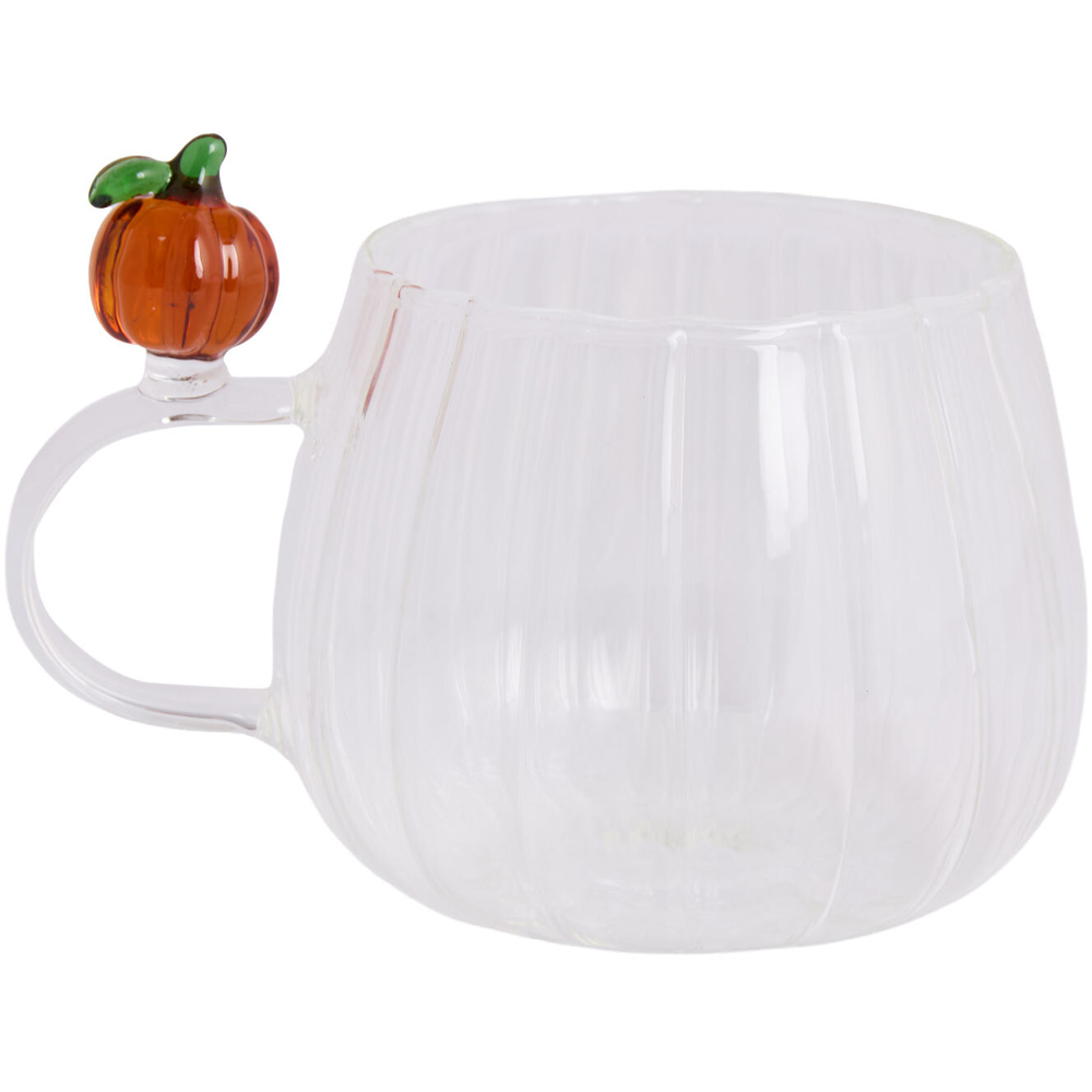 Glass Mug with Pumpkin Handle Clear Image 3