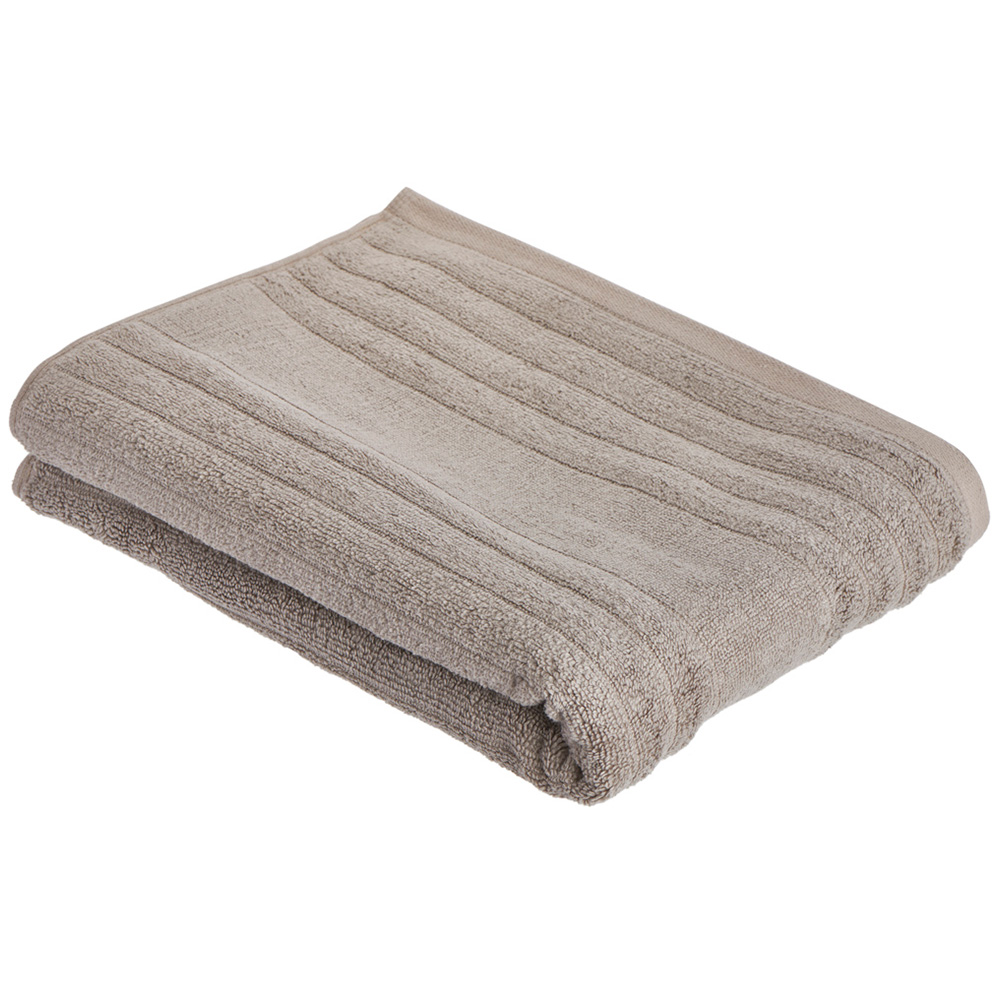 Wilko Silver Ribbed Bath Towel Image 1
