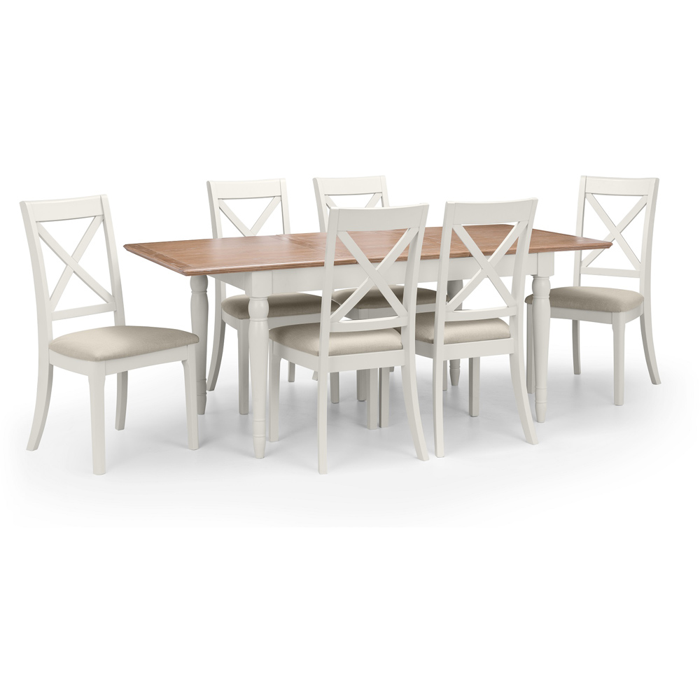 Julian Bowen Provence Set of 2 Ivory and Grey Dining Chair Image 5