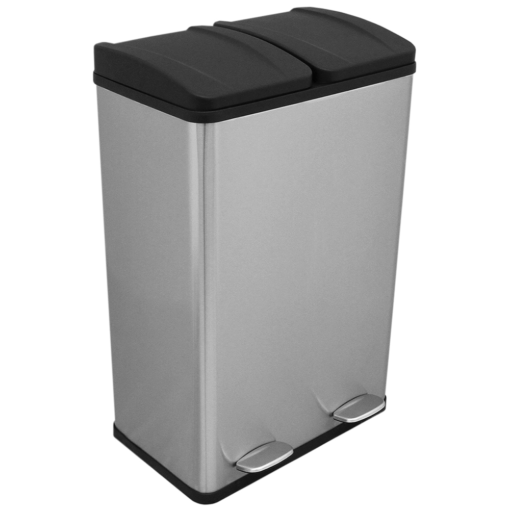 Dual Bin 60L - Brushed Stainless Steel Image 1