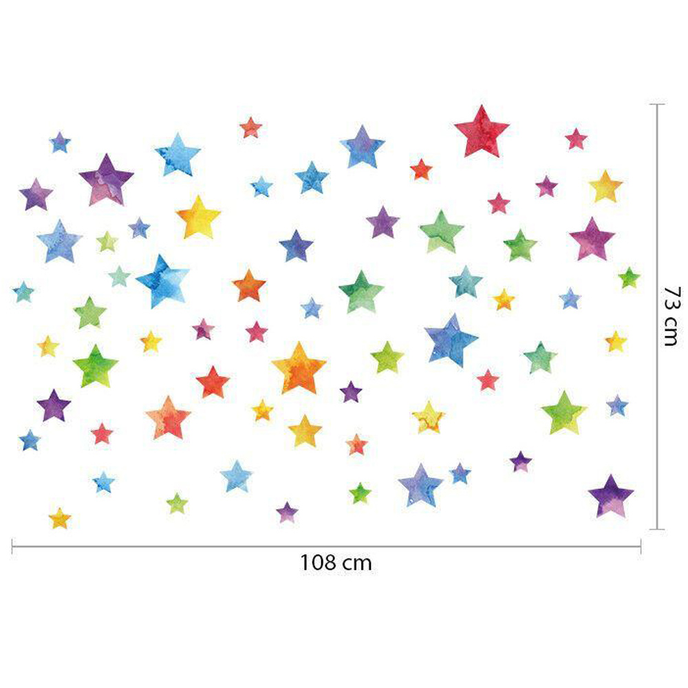 Walplus Kids Colourful Watercolour Stars Self Adhesive Wall Stickers Image 5