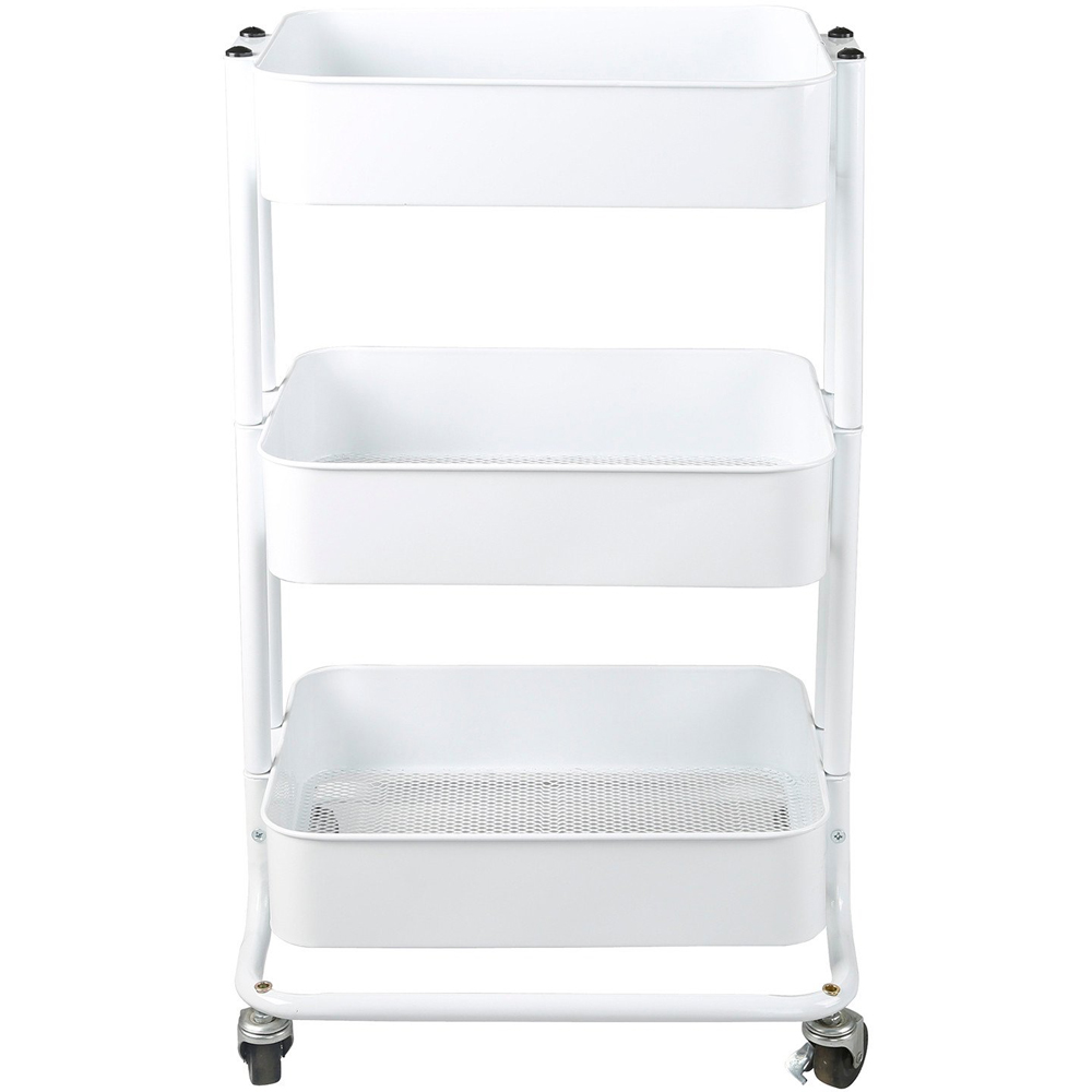 White 3 Tier Storage Trolley Image 2