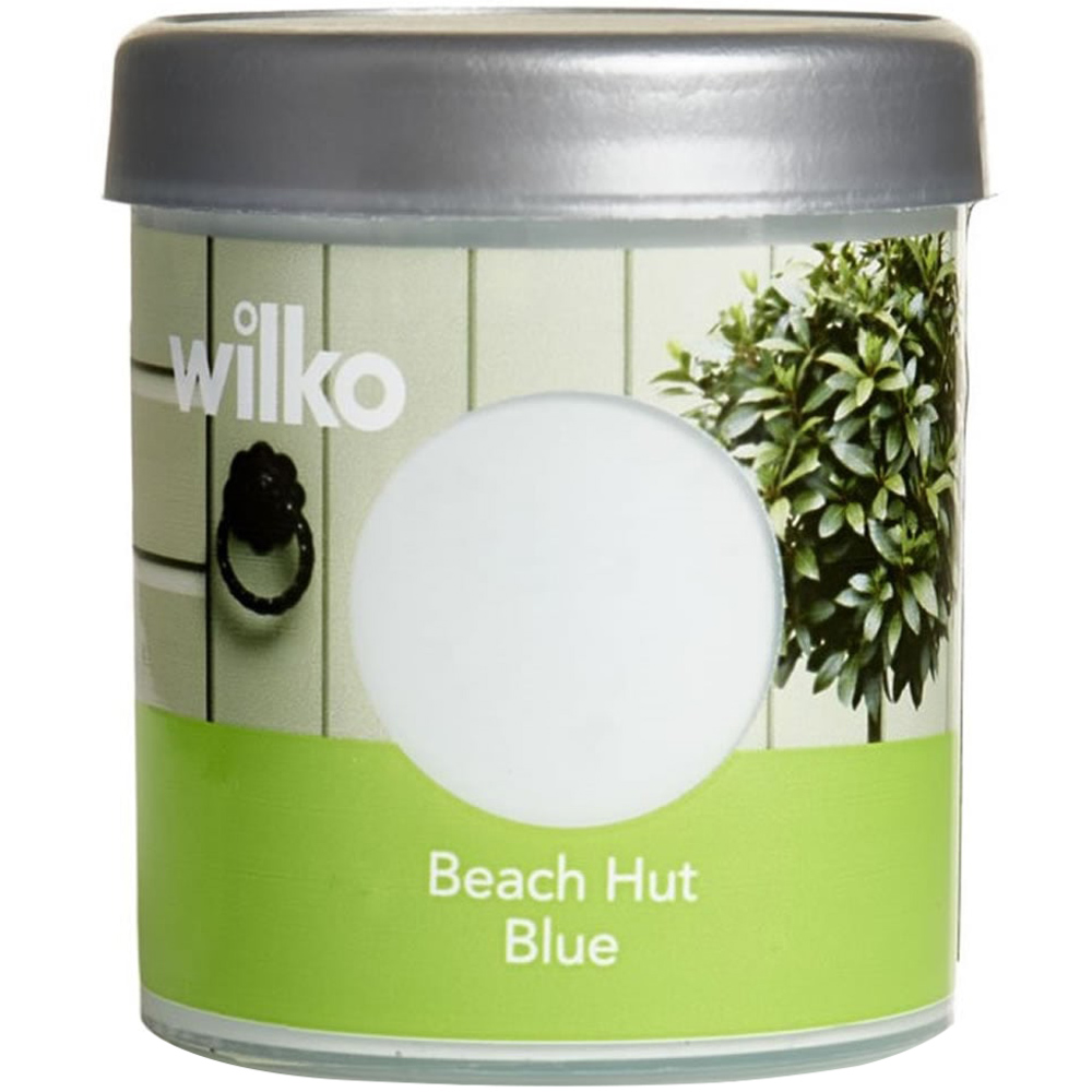 Wilko Garden Colour Beach Hut Blue Exterior Paint Tester Pot 75ml Image