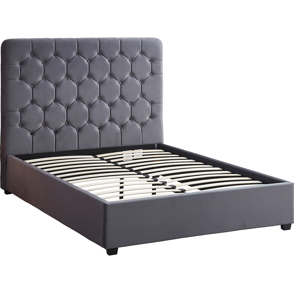 Seconique Madison King Size Grey Velvet Fabric Bed Frame Image 2