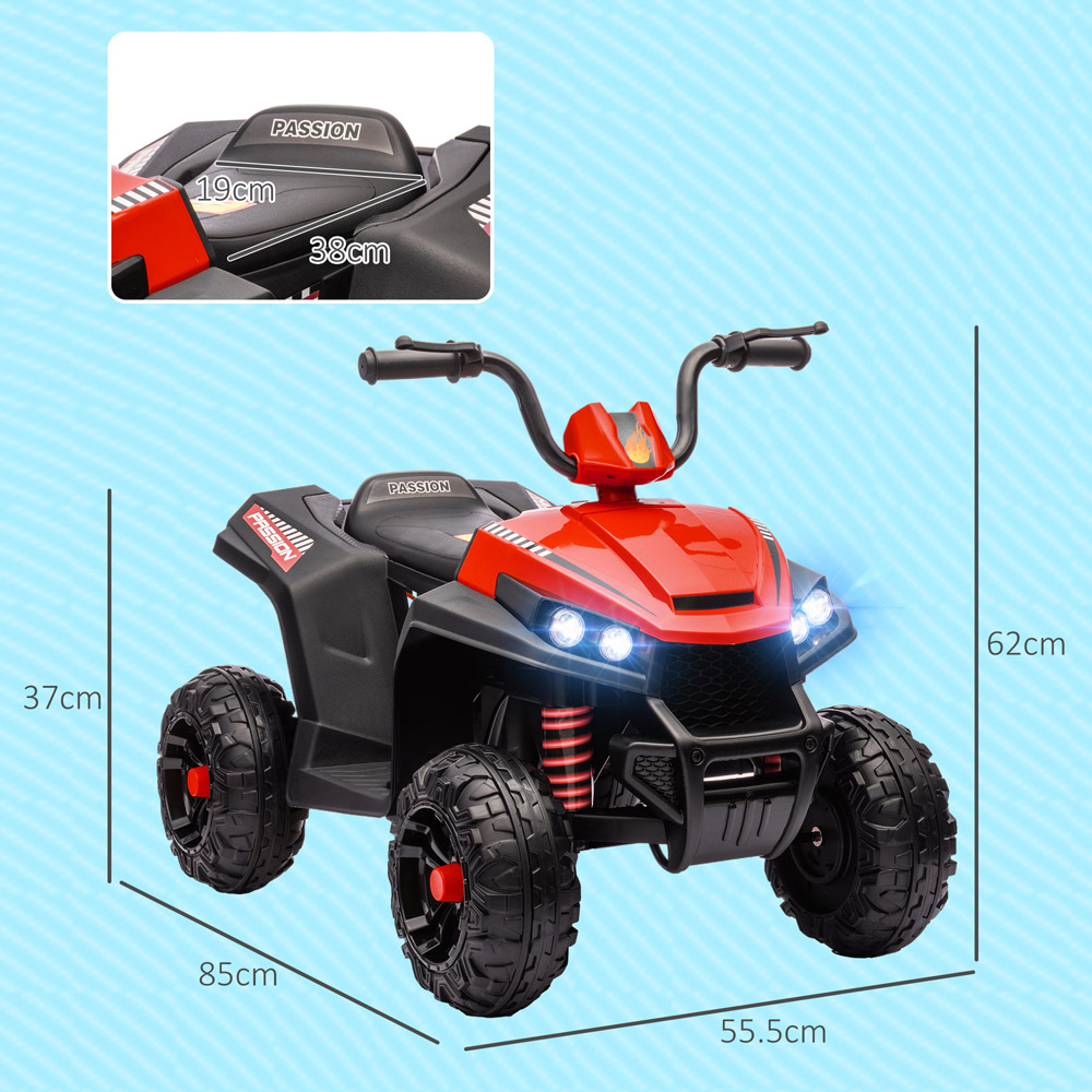 Tommy Toys Red Kids Electric Quad Bike with 4 Wheels Spring Suspension 12V Image 9