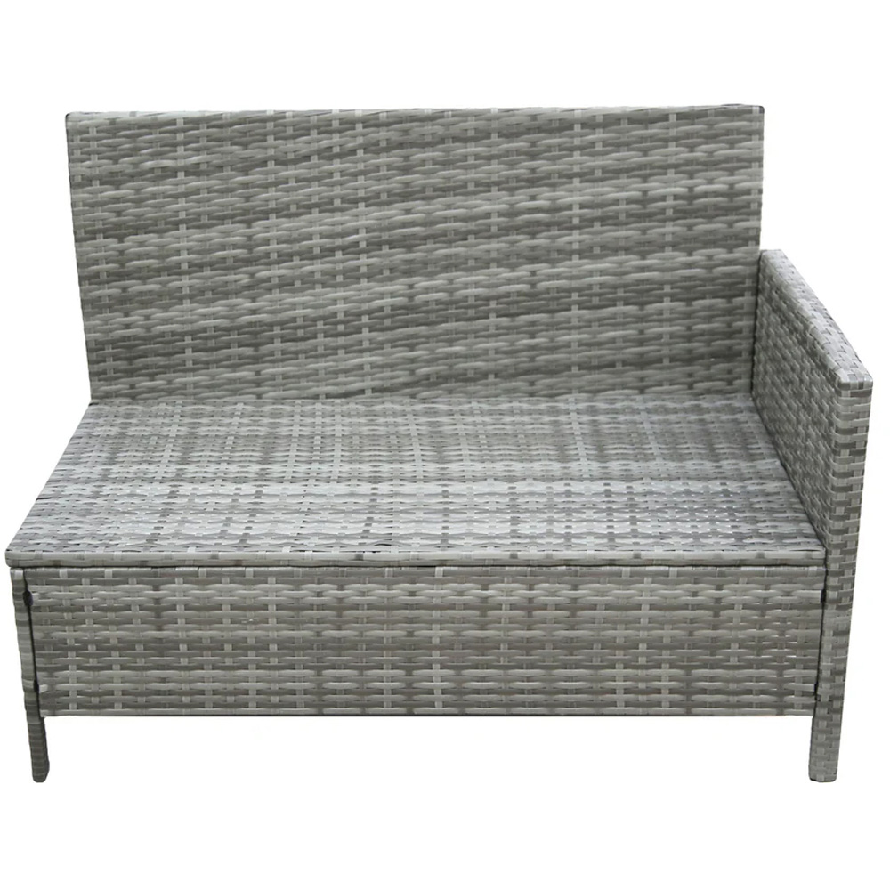 HGD Alia 6 Seater Grey Rattan Garden Corner Dining Sofa Set with Glass Table Image 5
