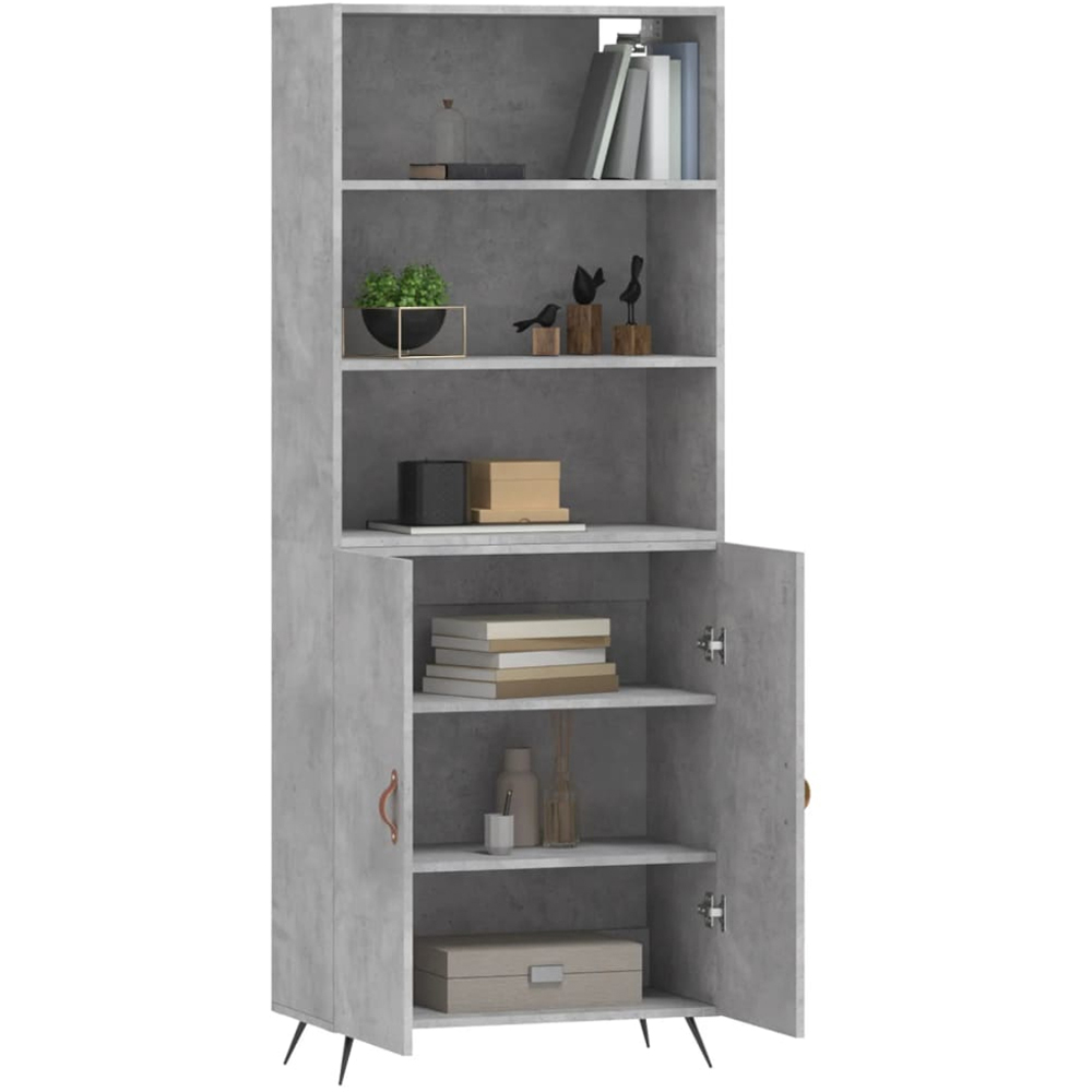 vidaXL 2 Door 3 Shelf Concrete Grey Tall Highboard Image 3