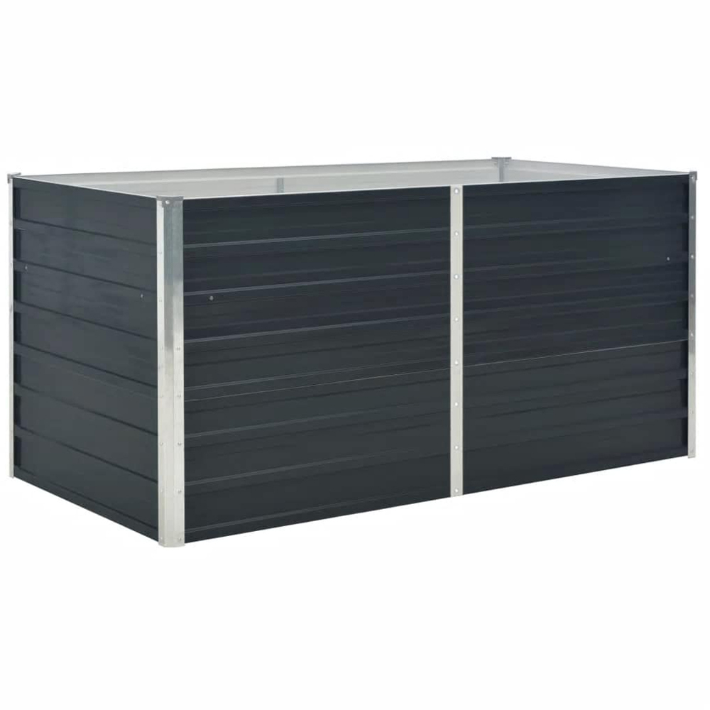 vidaXL Anthracite Galvanised Steel Raised Garden Bed 160 x 80 x 77cm Image 1