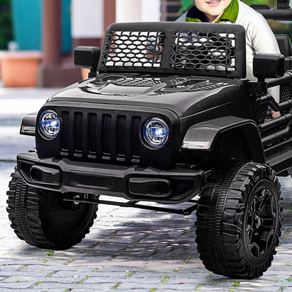 Kids Black Electric Off-Road Ride On Car Toy Truck Truck Off-road Toy Black Image 2