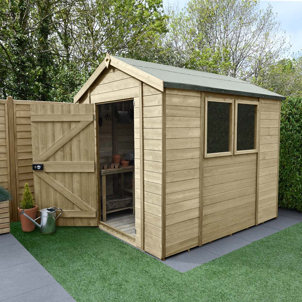 Forest Garden Timberdale 12 x 8ft Pressure Treated Apex Wooden Shed Image 2