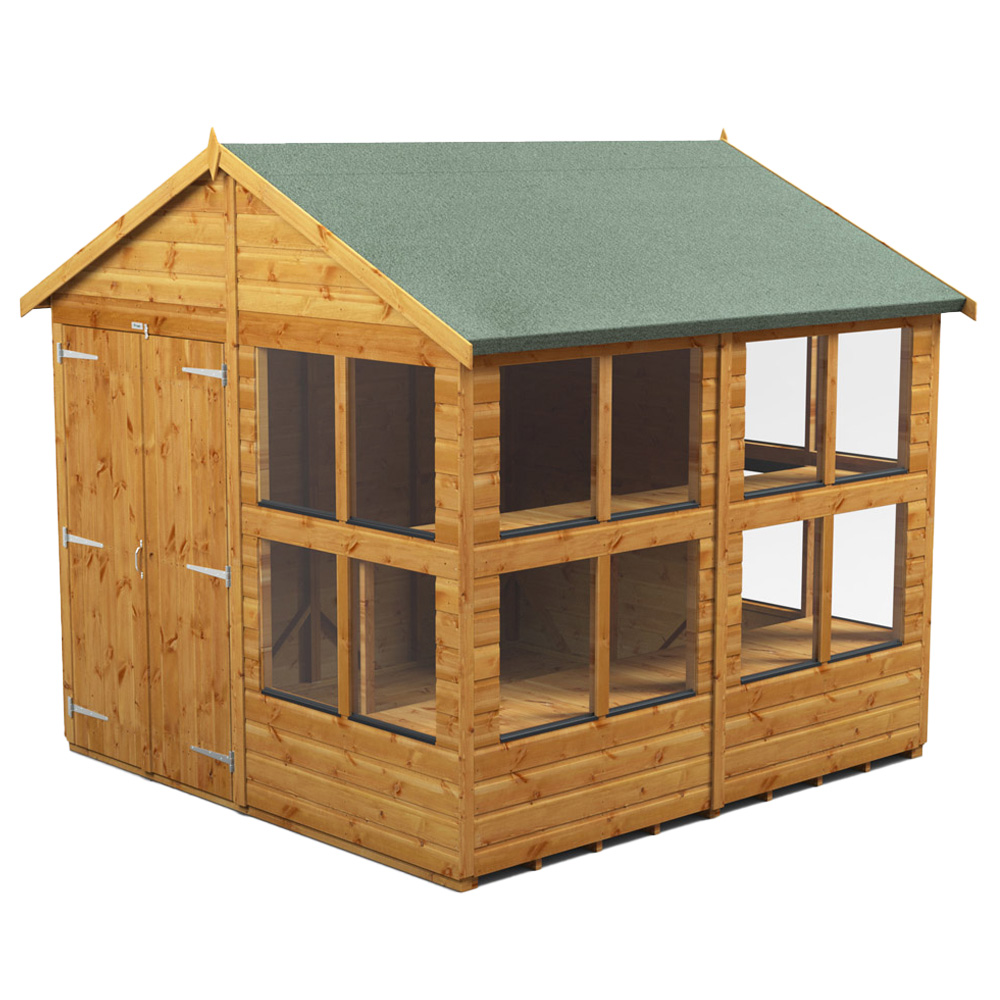 Power 8 x 8ft Apex Potting Shed with Double Doors Image 1