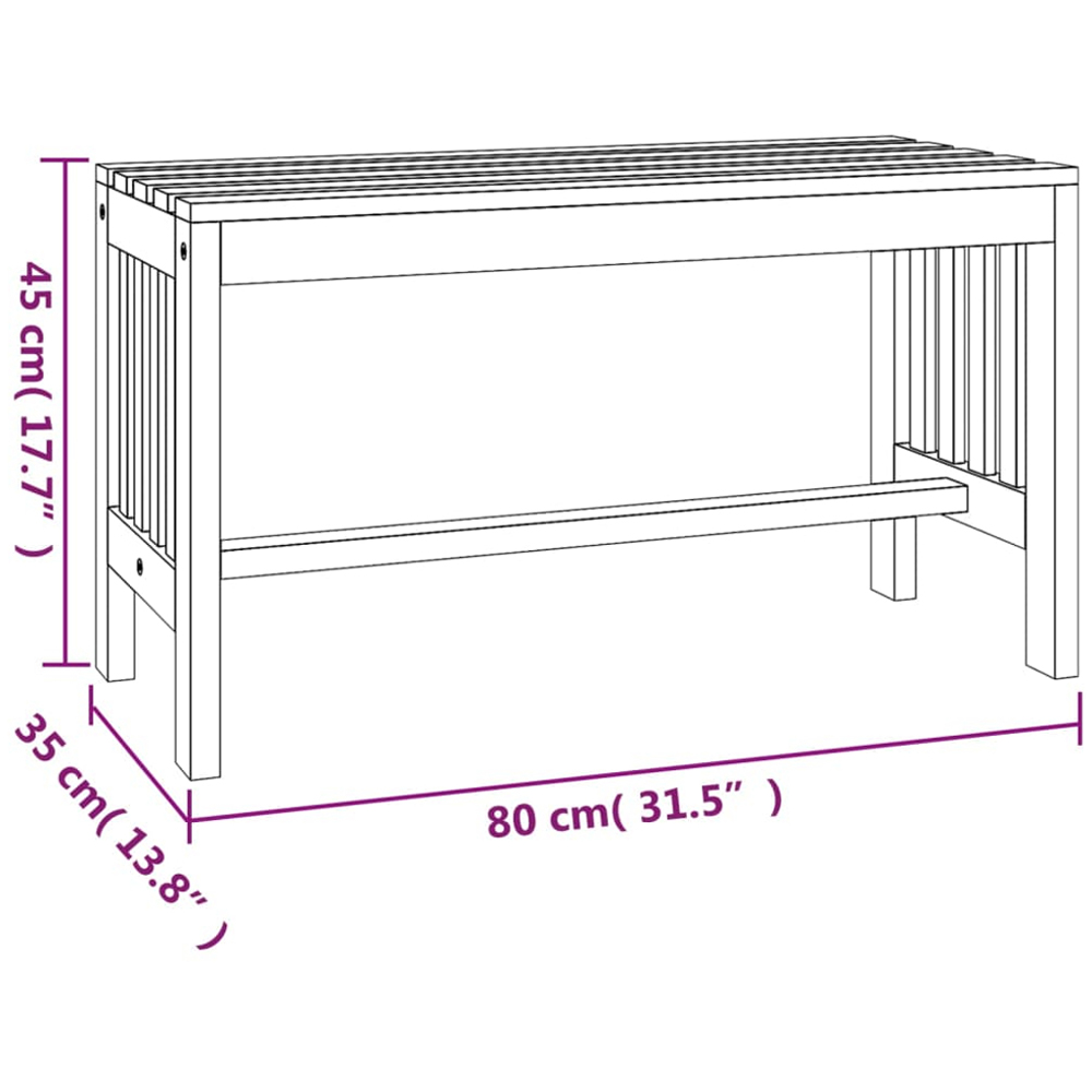 vidaXL 2 Seater Brown Solid Eucalyptus Wood Garden Bench Image 6
