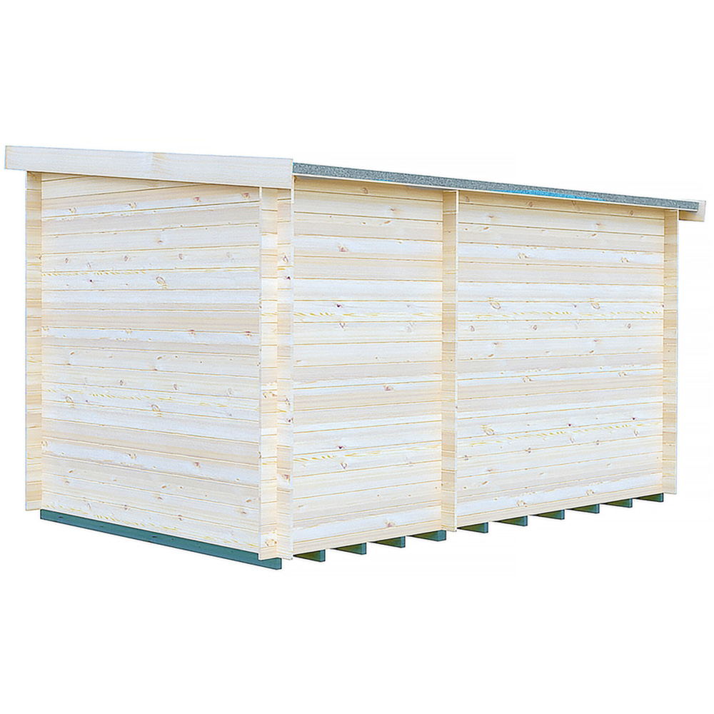 Shire Elm 8 x 12ft Contemporary Style Dual-Purpose Pent Log Cabin with Integral Storage Image 3