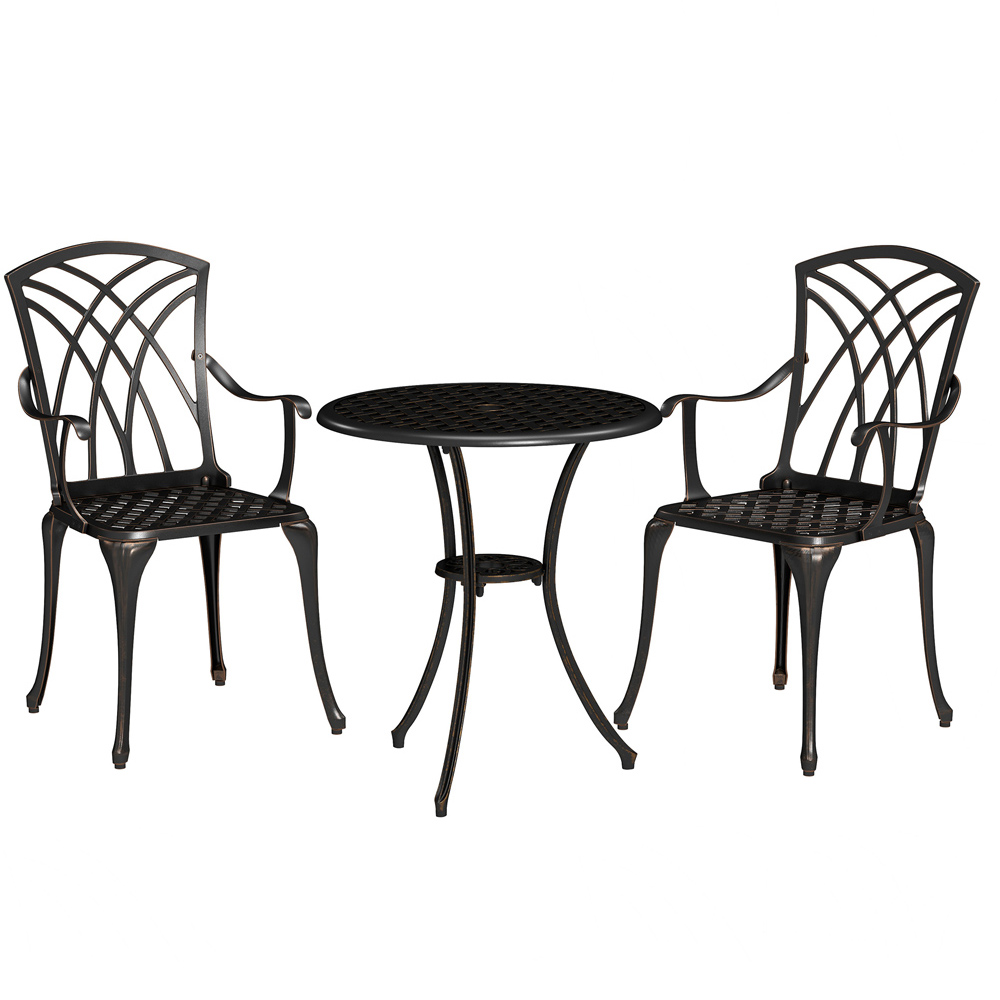 Outsunny 2 Seater Garden Bistro Set with Umbrella Hole Image 2