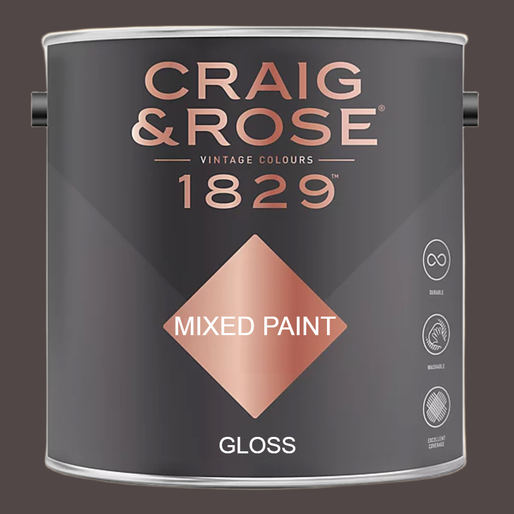 Craig & Rose 1829 Vintage Walls Wood and Metal Clove Brown Gloss Mixed Paint 2.5L Image 2