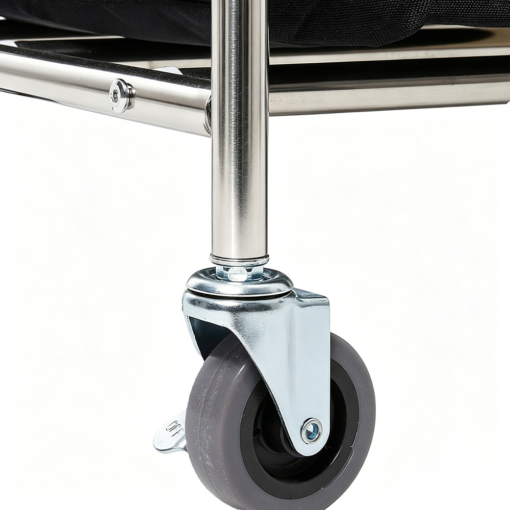 Living and Home 3-Section Laundry Basket with Wheels 240L Image 6