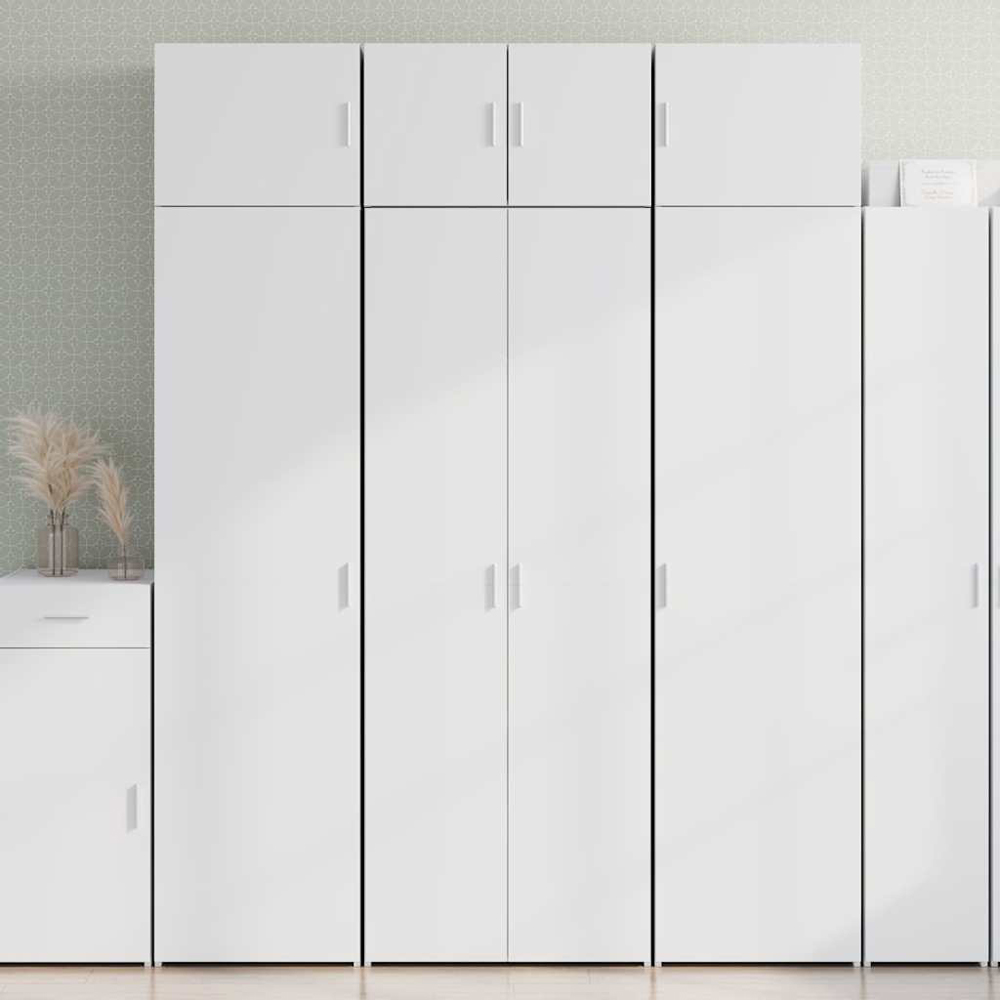 vidaXL 2 Door 7 Shelf White Highboard Image