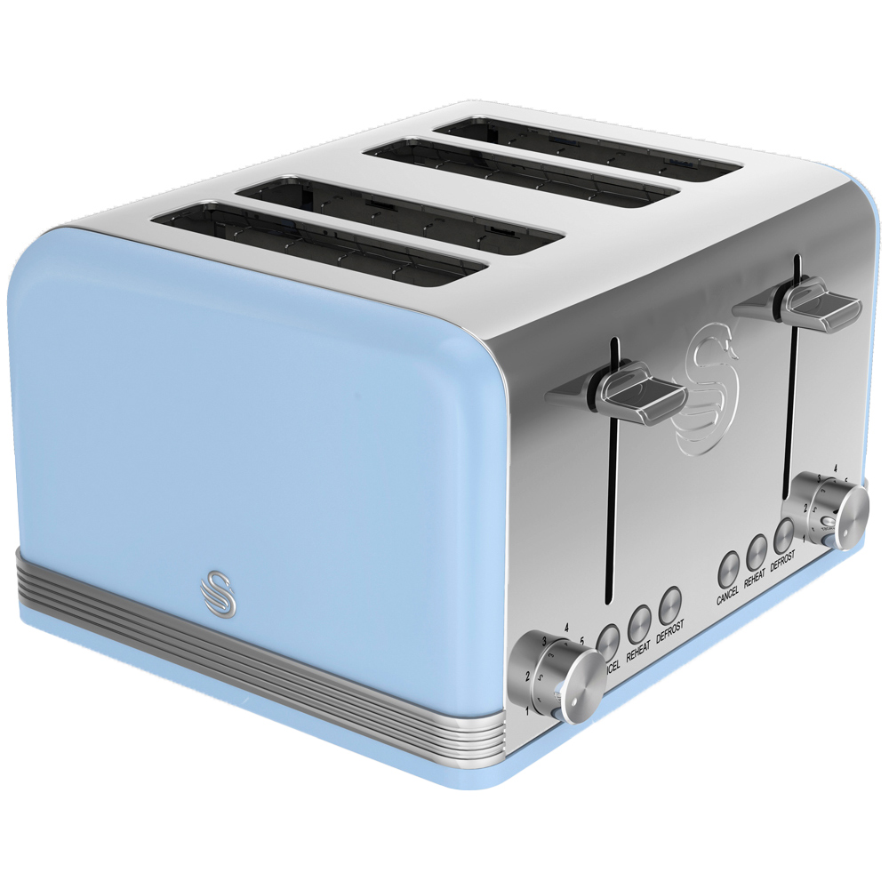 Swan Blue 4 Slice Retro Toaster Image 1